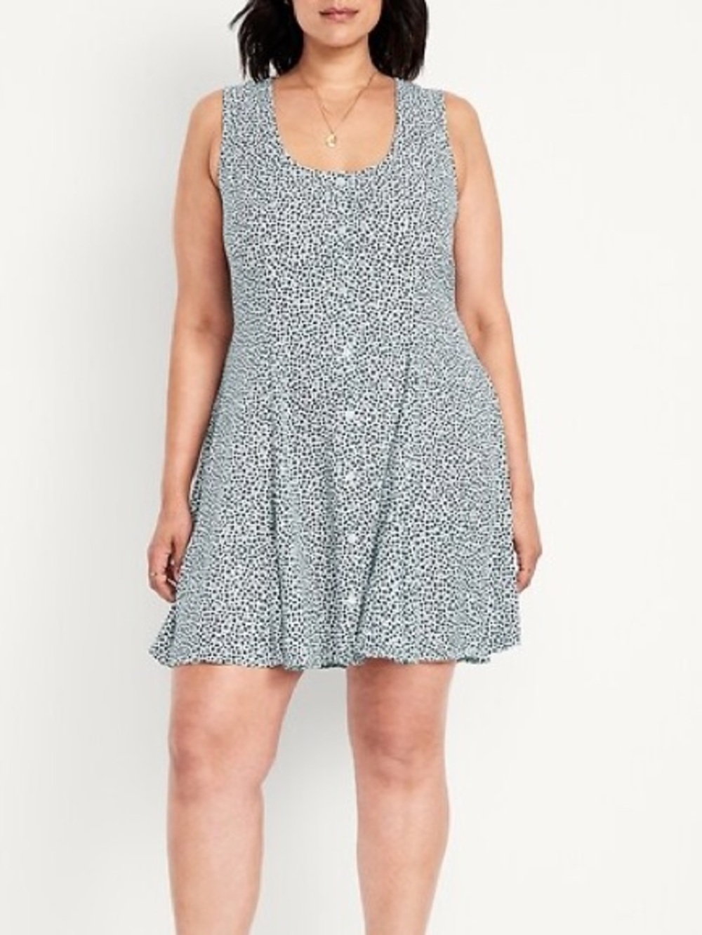 Old Navy Fit & Flare Crepe Button-Front Mini Dress
